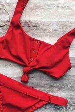 Kırmızı Çıtçıtlı Bikini Takımı MS4213