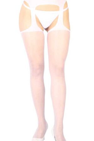 Beyaz Fantezi Seksi Özel Bölgesi Açık Transparan Külotlu Çorap TM1054