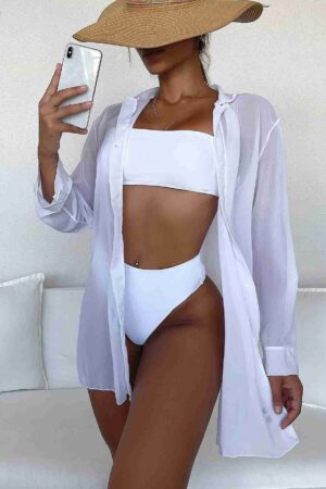Beyaz Transparan Pareo Plaj Elbisesi MS4357 Materyal: 90% Polyamid - %10 Likra Paket İçeriği: Plaj Elbisesi Renk: Beyaz Beden Seçenekleri:XS, S, M, L, XL, XXL